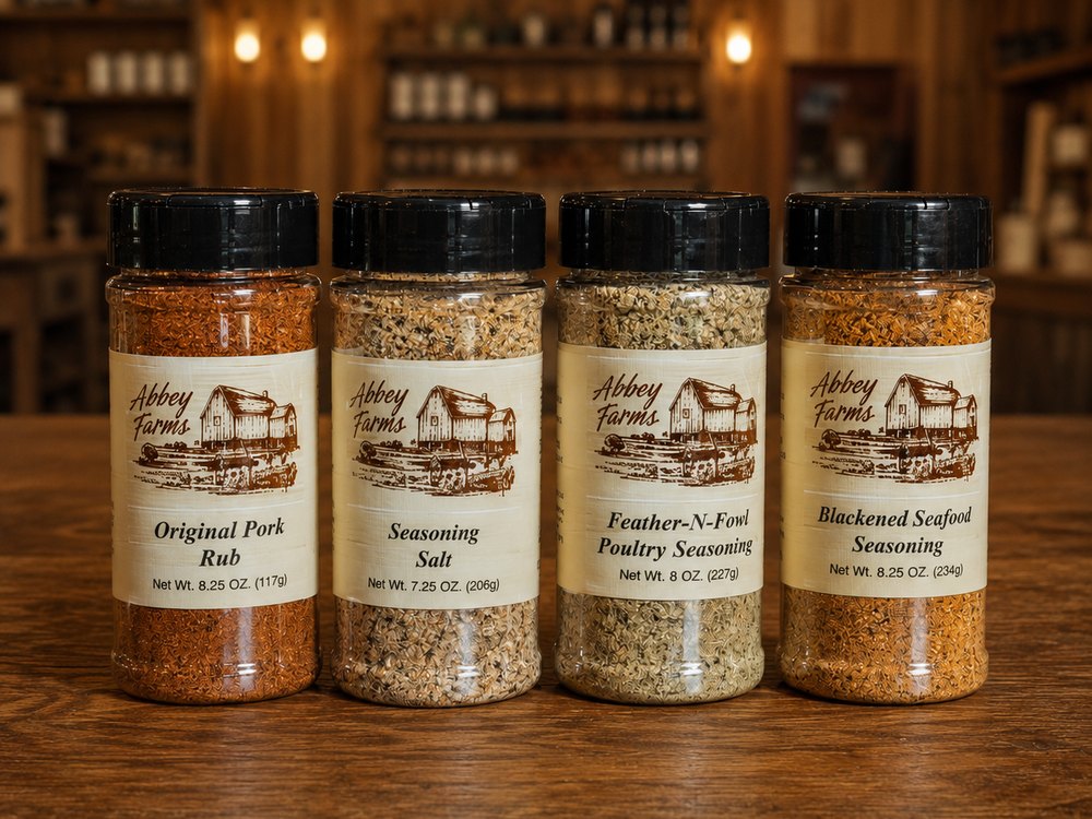 Spices and seasonings on the Emporium shelves